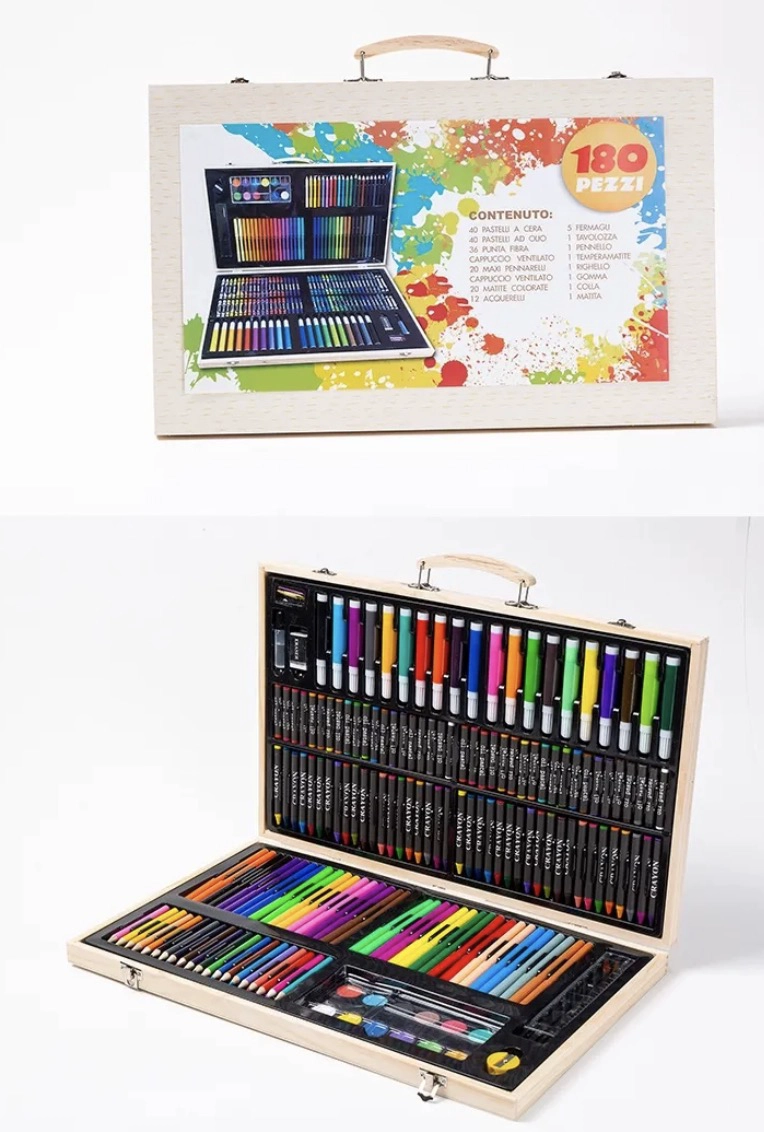 SET DE DIBUJO Y PINTURA LAPICES Y ACCESORIOS 180 PIEZAS - 2