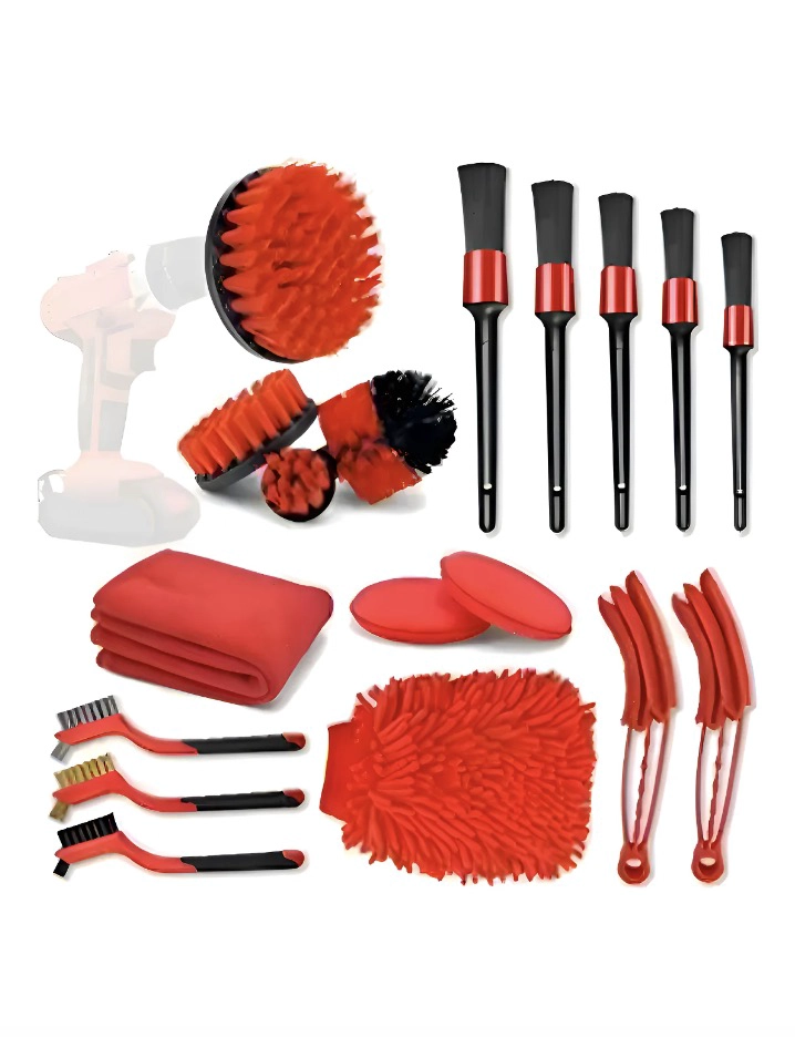 KIT 18 PIEZAS LIMPIEZA AUTO INT Y EXT - 1