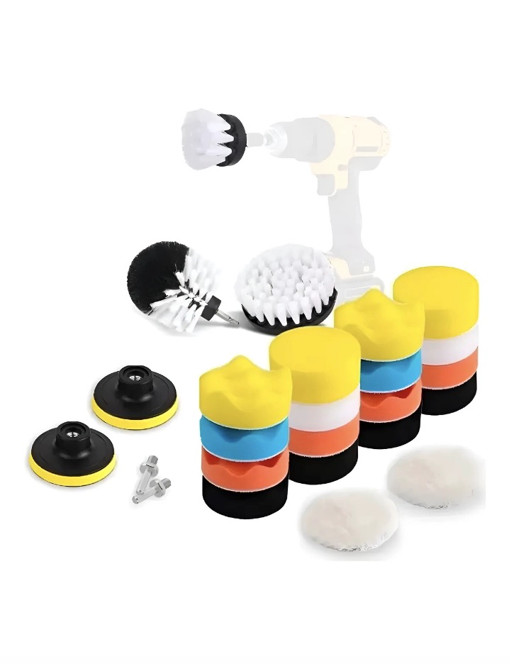 PULIDO AUTO LIMPIEZA TAPIZ KIT 23 PIEZAS PADS PARA TALADRO - 1