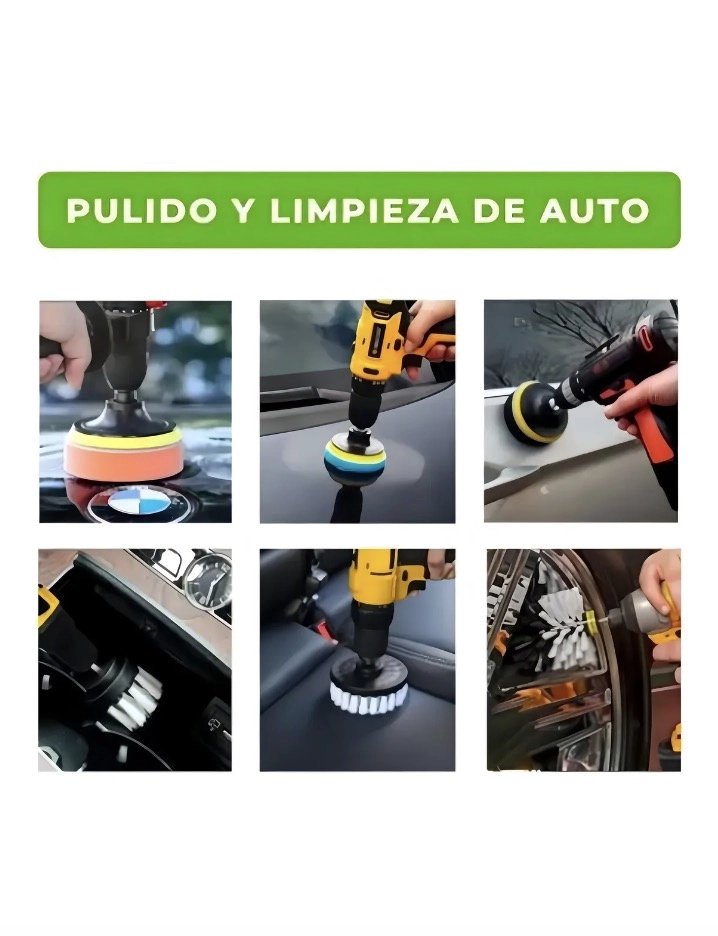 PULIDO AUTO LIMPIEZA TAPIZ KIT 23 PIEZAS PADS PARA TALADRO - 2