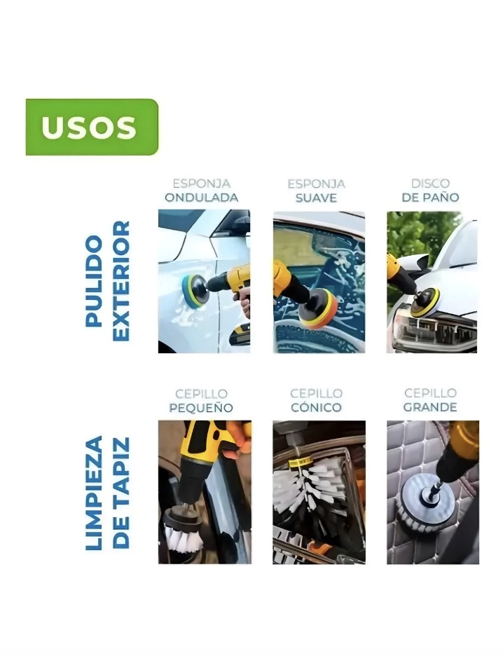 PULIDO AUTO LIMPIEZA TAPIZ KIT 23 PIEZAS PADS PARA TALADRO - 3