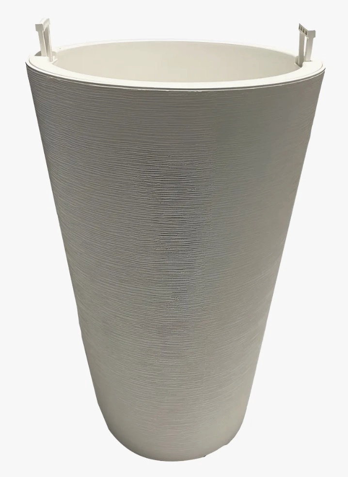 MACETERO 46CM GRAFIATO BLANCO - 1