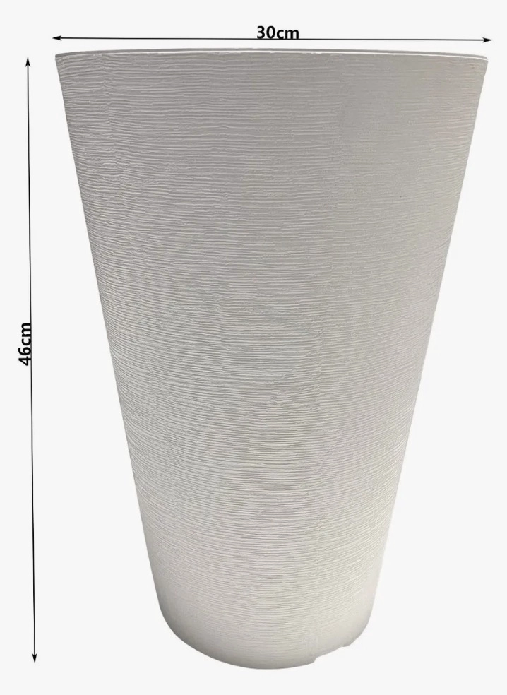 MACETERO 46CM GRAFIATO BLANCO - 2