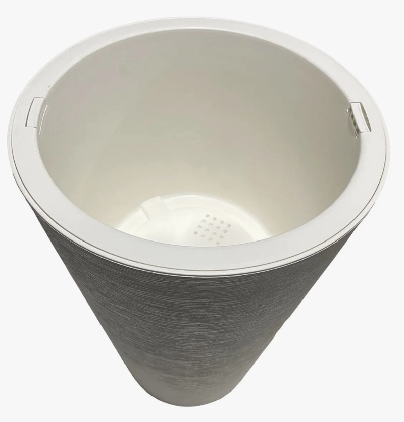 MACETERO 46CM GRAFIATO BLANCO - 3