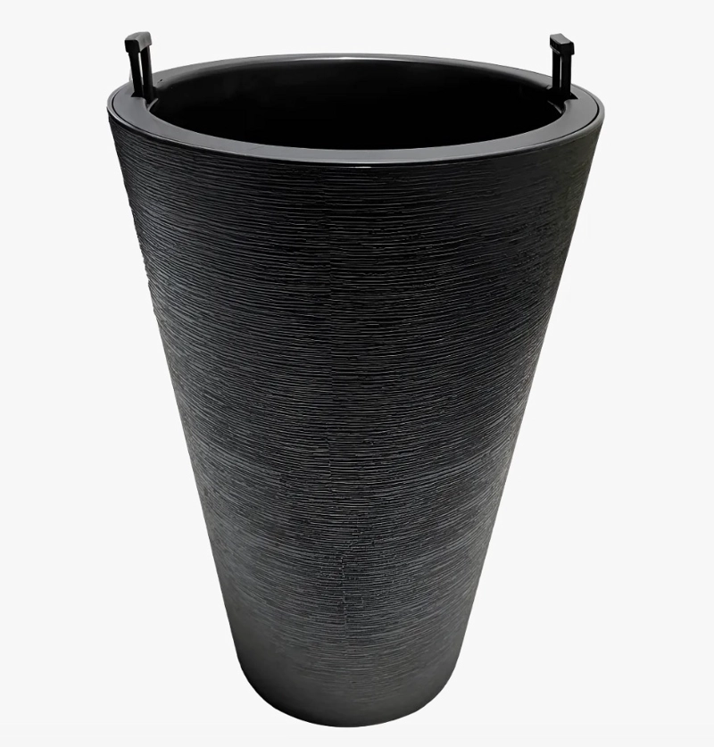 MACETERO 46CM GRAFIATO NEGRO - 1