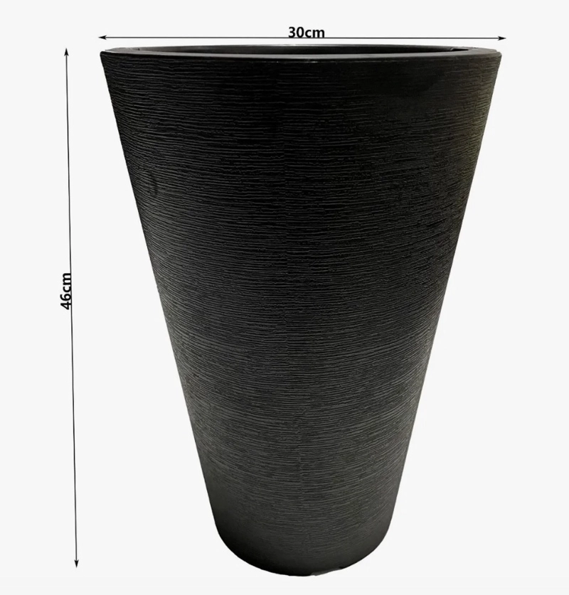 MACETERO 46CM GRAFIATO NEGRO - 2