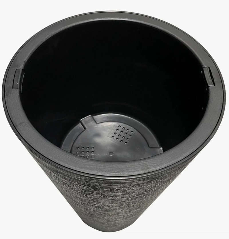 MACETERO 46CM GRAFIATO NEGRO - 3