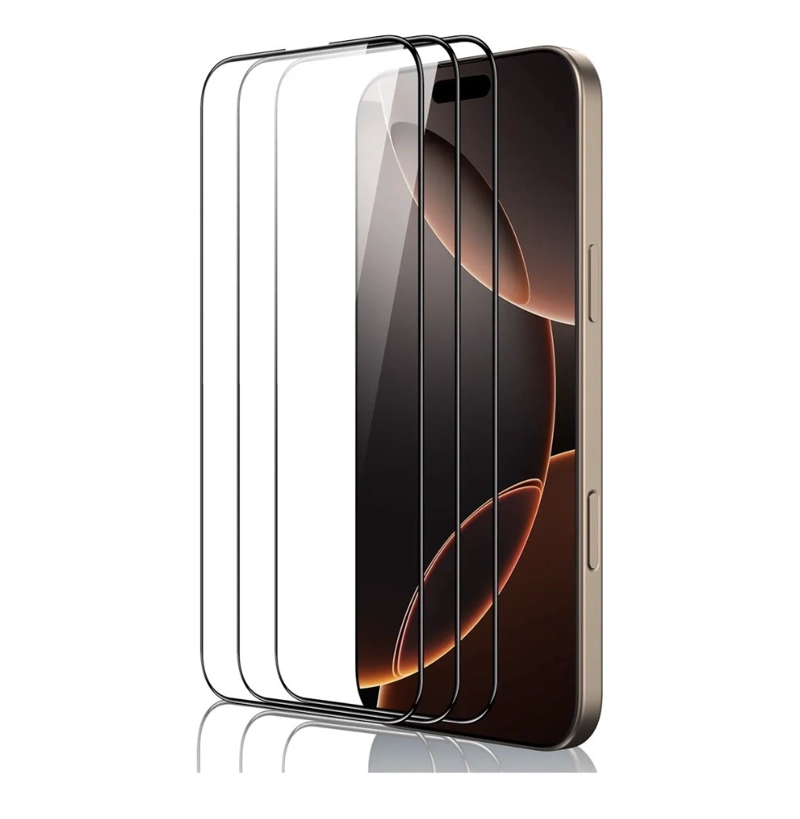 PACK 3 LAMINAS VIDRIO COMPLETA I PHONE 17 PRO MAX - 1