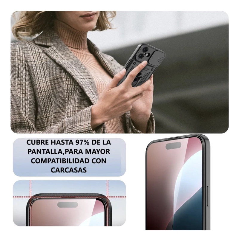 PACK 3 LAMINAS VIDRIO COMPLETA I PHONE 17 PRO MAX - 2