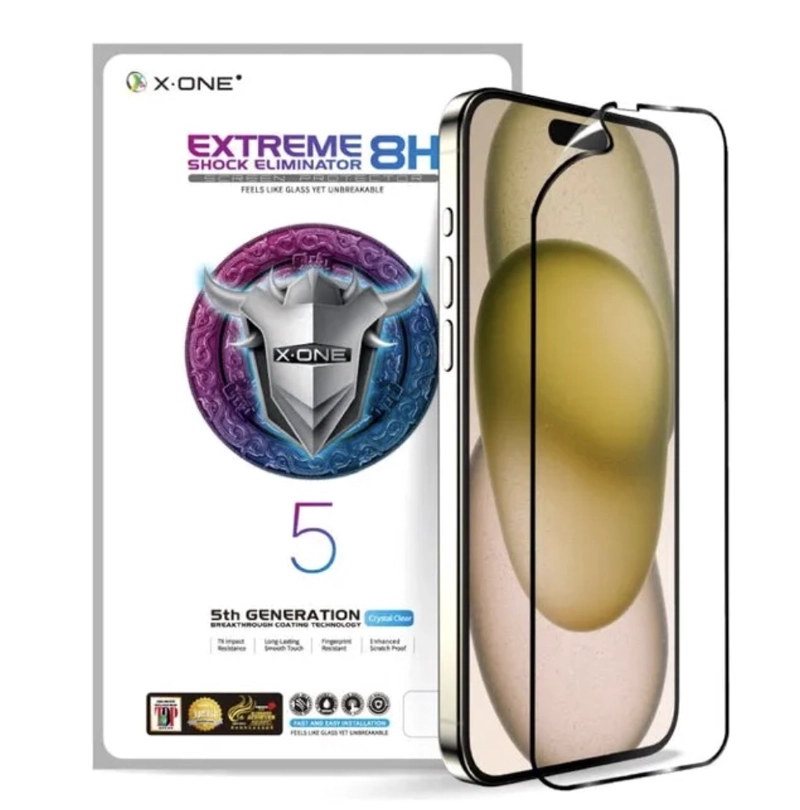 LAMINA MICA ANTIGOLPE COMPLETA X-ONE IPHONE 15 PLUS - 1