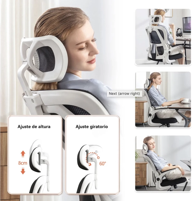 SILLA ERGONOMICA DE ESCRITORIO SOPORTE LUMBAR - 2