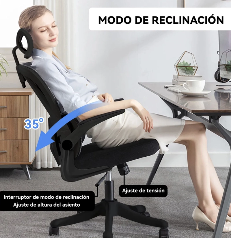 SILLA ERGONOMICA DE ESCRITORIO SOPORTE LUMBAR - 3