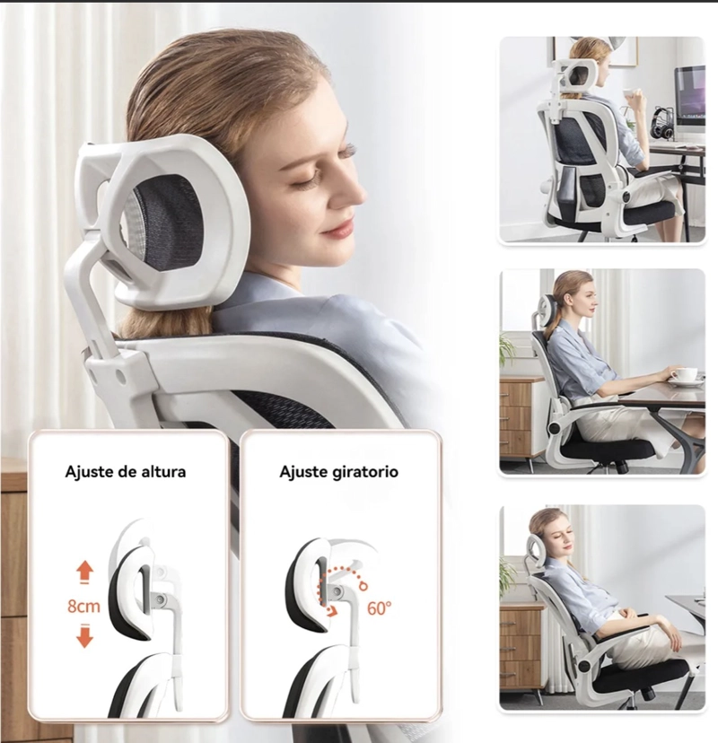 SILLA ERGONOMICA DE ESCRITORIO SOPORTE LUMBAR - 2