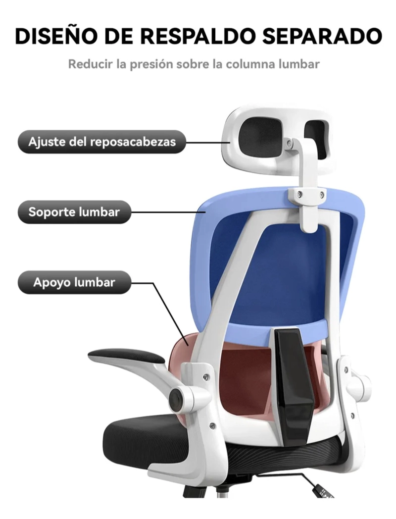 SILLA ERGONOMICA DE ESCRITORIO SOPORTE LUMBAR - 3