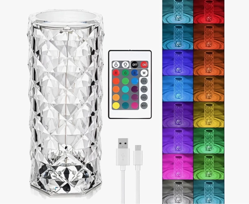 LAMPARA DE MESA CRISTAL TACTIL - 1