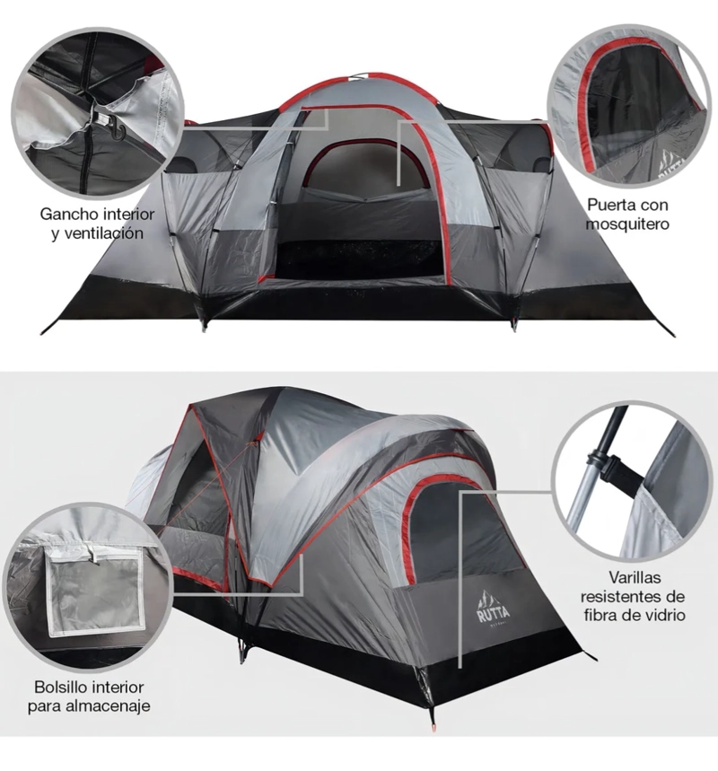 CARPA 6 PERSONAS CAMPING OUTDOOR - 2