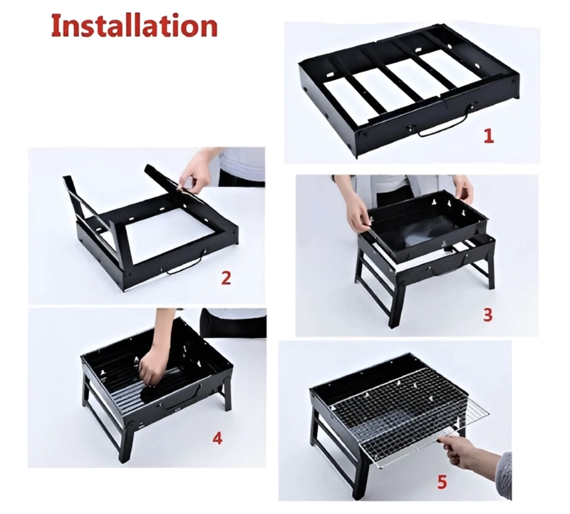 MINI PARRILLERA PLEGABLE DE CARBON - 2