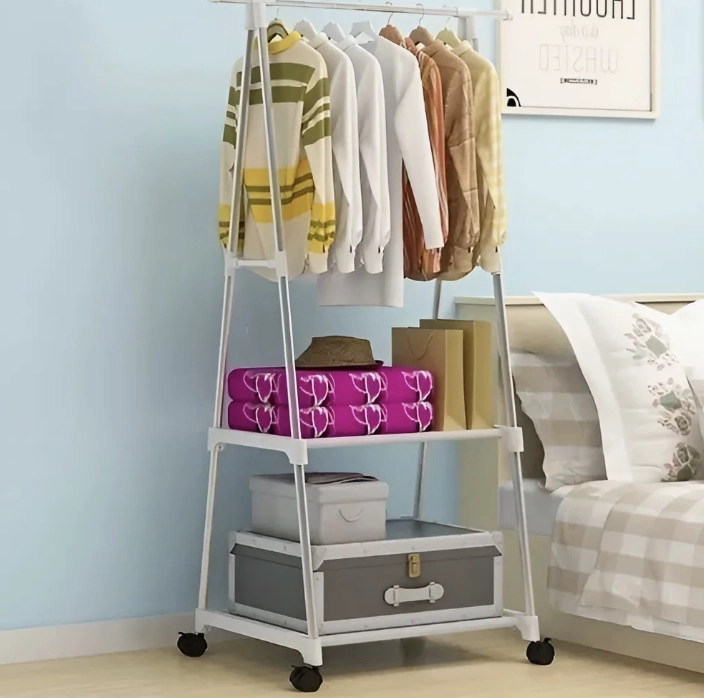 PERCHERO PARA COLGAR ROPA CON RUEDAS - 1