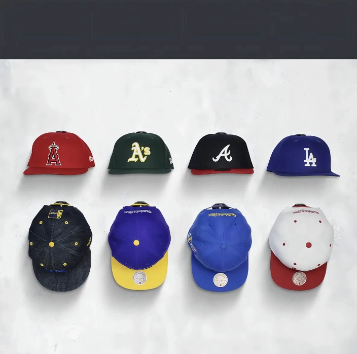 SET 8 GANCHO ORGANIZADOR DE GORRAS PARA PARED - 2