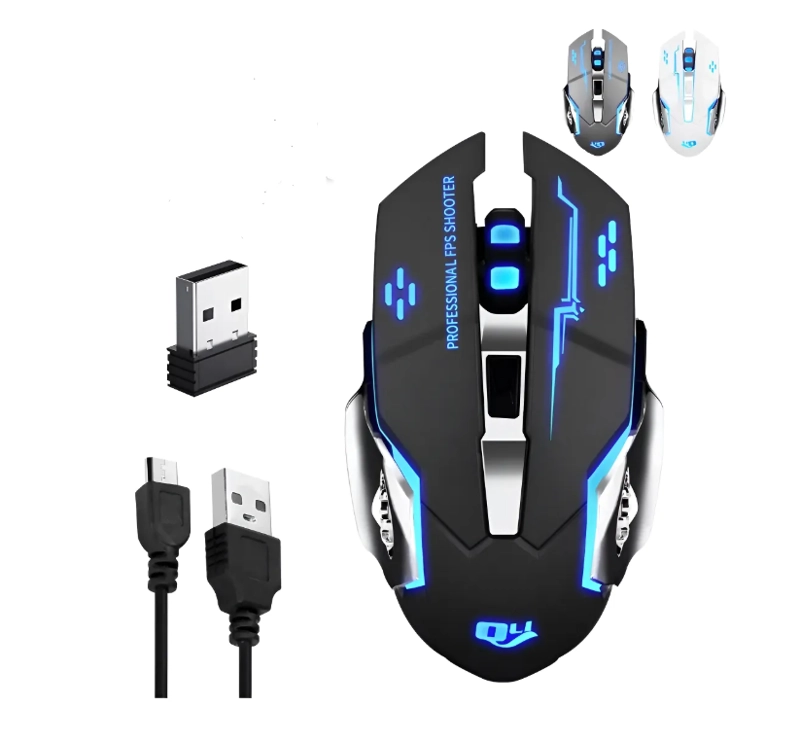 MOUSE GAMER INALAMBRICO SILENCIOSO Y RECARGABLE - 1