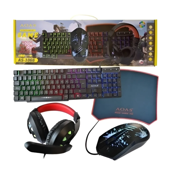 KIT GAMER 4EN1 TECLADO + MOUSE + MOUSE-PAD + AUDIFNOS - 2
