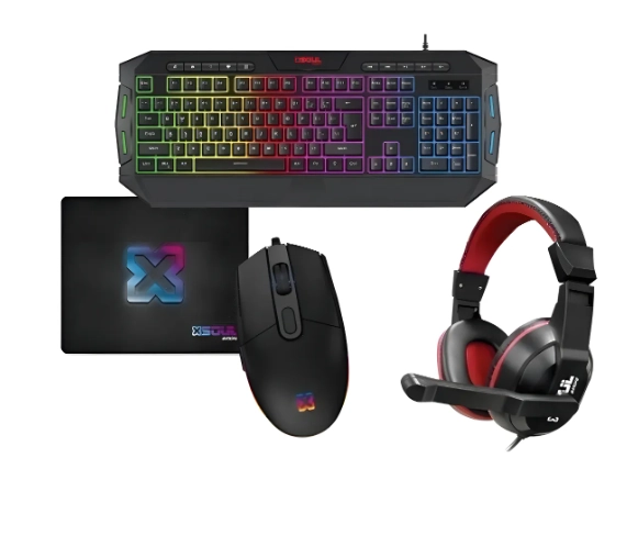 KIT GAMER 4EN1 TECLADO + MOUSE + MOUSE-PAD + AUDIFNOS - 3