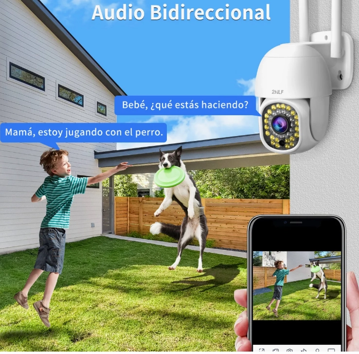 CAMARA DE SEGURIDAD EXTERIOR 5G WIFI HD IMPERMEABLE - 2
