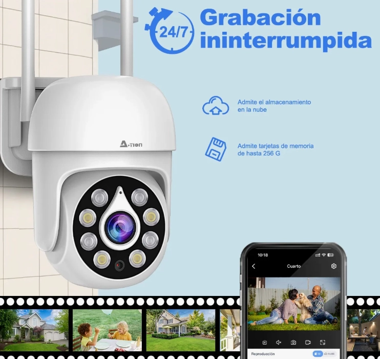 CAMARA DE SEGURIDAD EXTERIOR 5G WIFI HD IMPERMEABLE - 3