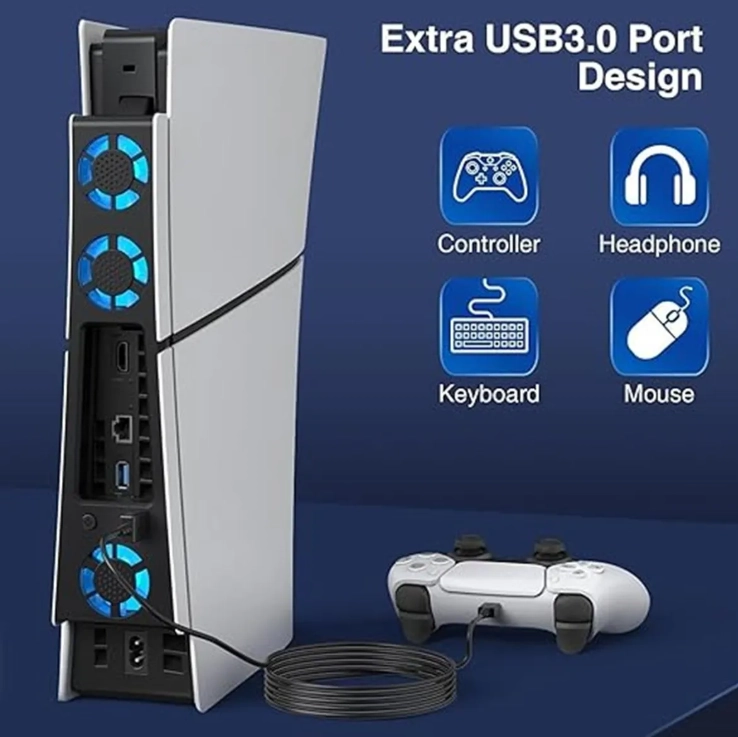 VENTILADOR DE REFRIGERACION CON LUZ LED COMPATIBLE CON PS5 - 3