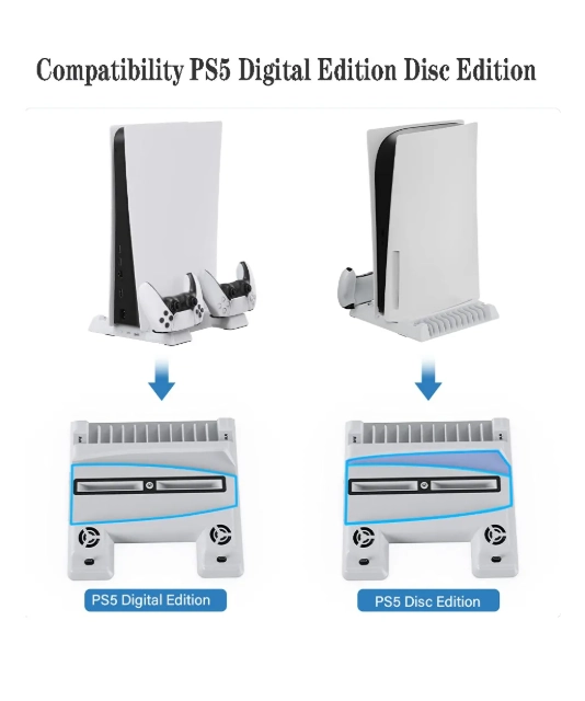 SOPORTE CON VENTILADOR CARGA COMPATIBLE CON PS5 - 2