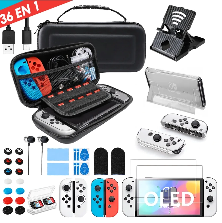 ESTUCHE PROTECTOR PARA SWITCH OLED PACK 36 EN 1 - 1