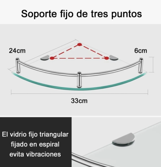 REPISAS ESQUINERAS DE VIDRIO P/BAÑO 2 PISOS - 2