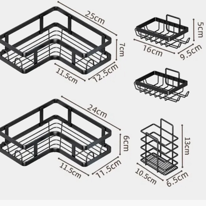 ORGANIZADOR DE DUCHA REPISA BAÑO ADHESIVO SET 5 - 3