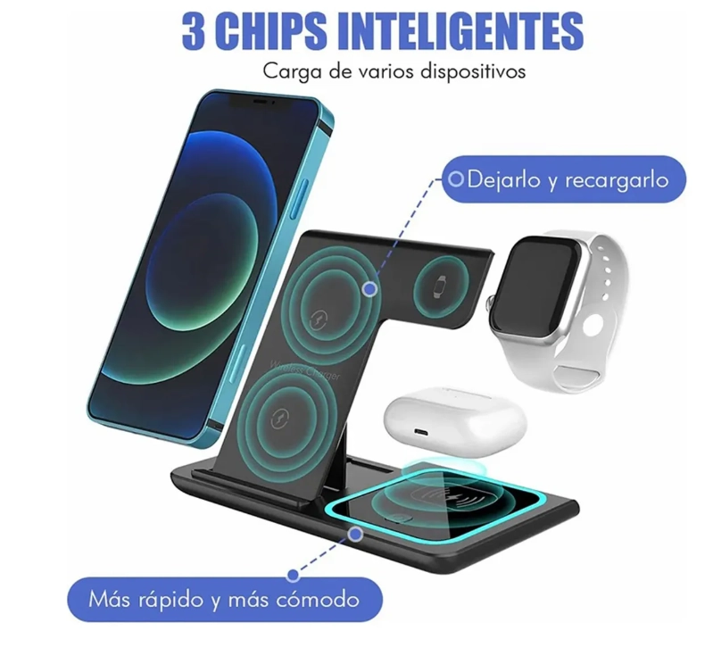 CARGADOR INALAMBRICO 3 EN 1 - 2