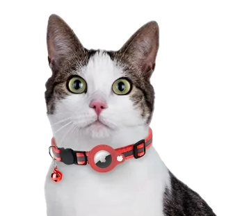 COLLAR CON FUNDA CORREA PARA AIRTAG ROJO - 2