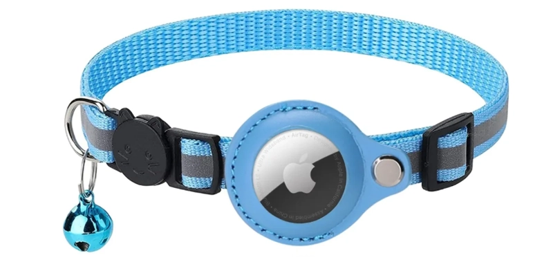 COLLAR CON FUNDA CORREA PARA AIRTAG CELESTE - 1