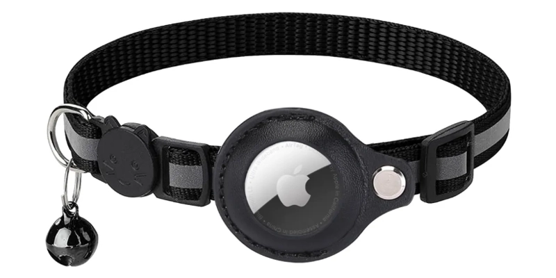COLLAR CON FUNDA CORREA PARA AIRTAG NEGRO - 1