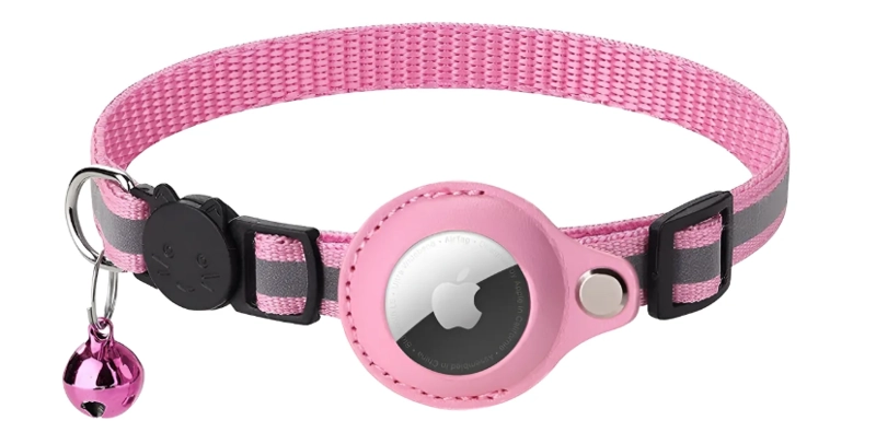 COLLAR CON FUNDA CORREA PARA AIRTAG ROSADO - 1