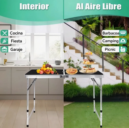 MESA PLEGABLE 1.20 M CON 4 SILLAS PORTATILES - 3
