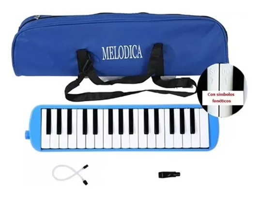 MELODICA TECLADO 32 NOTAS + BOQUILLA + ESTUCHE MALETIN /AZUL - 3