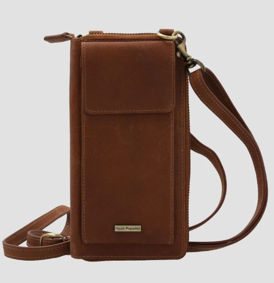 BILLETERA CUERO CAFE  MUJER HUSH PUPPIES - 1