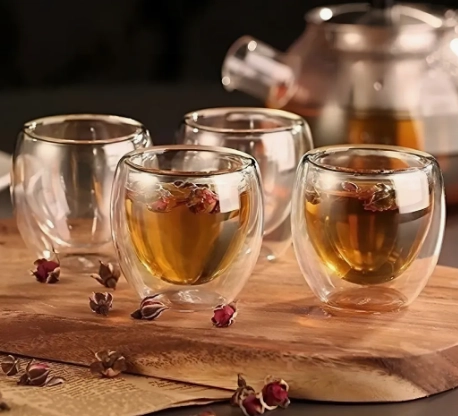 JUEGO 6 TAZAS CAFE  VIDRIO TERMICO 80ML - 2
