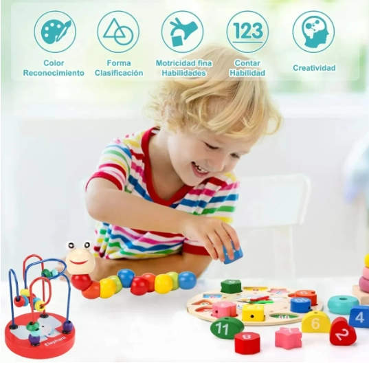 PACK 6 JUGUETES DIDACTICOS DE MADERA MONTESSORI - 2