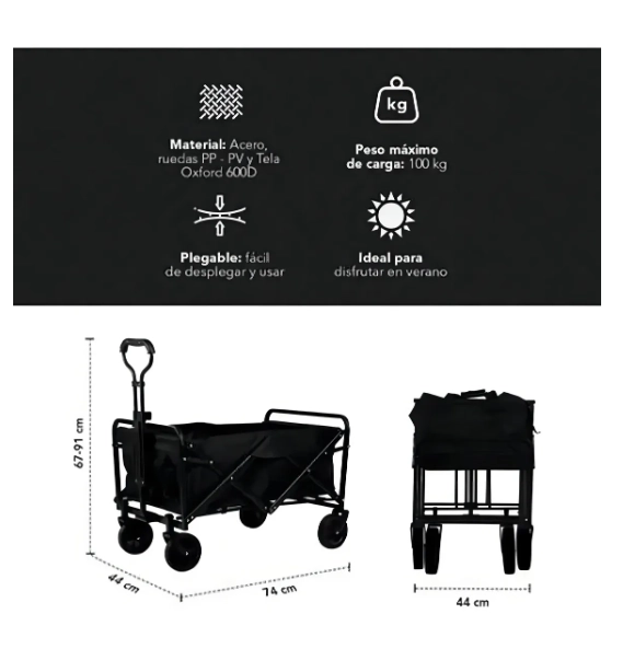 CARRITO COMPRAS PLEGABLE CAMPING - 2