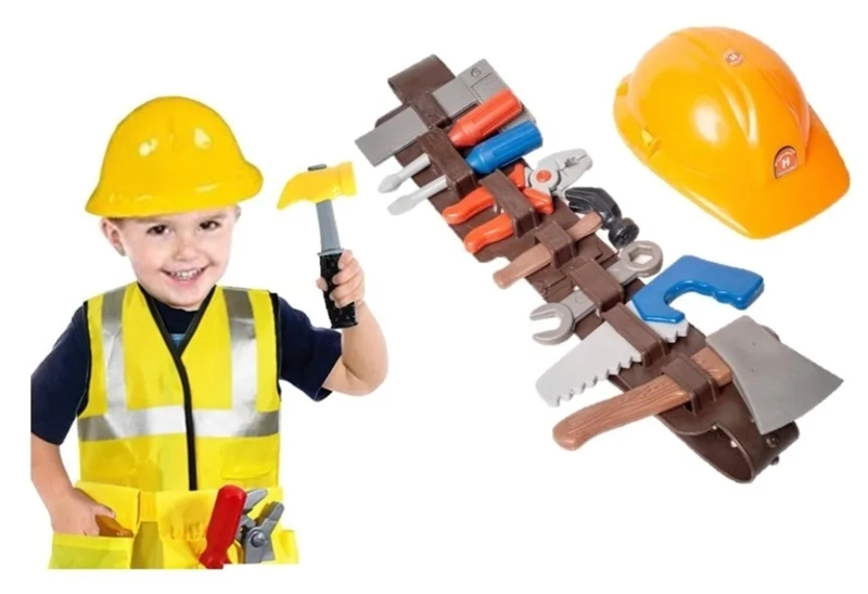 JUGUETE KIT HERRAMIENTAS CONSTRUCTOR + CASCO PARA NIÑOS - 1