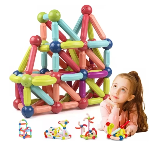 BLOQUES MAGNETICOS- 42 PIEZAS GRANDES 3D NIÑOS - 1