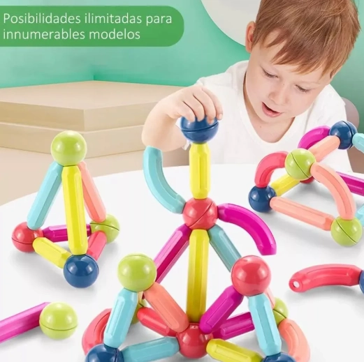 BLOQUES MAGNETICOS- 42 PIEZAS GRANDES 3D NIÑOS - 3