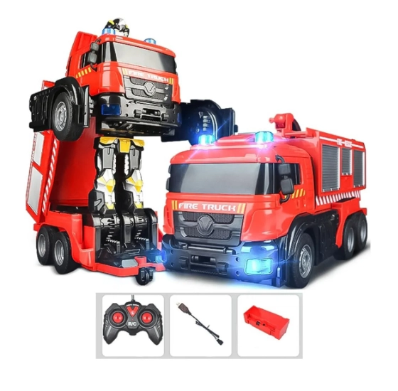 AUTO A CONTROL REMOTO TRANSFORMER BOMBERO LANZA AGUA - 1