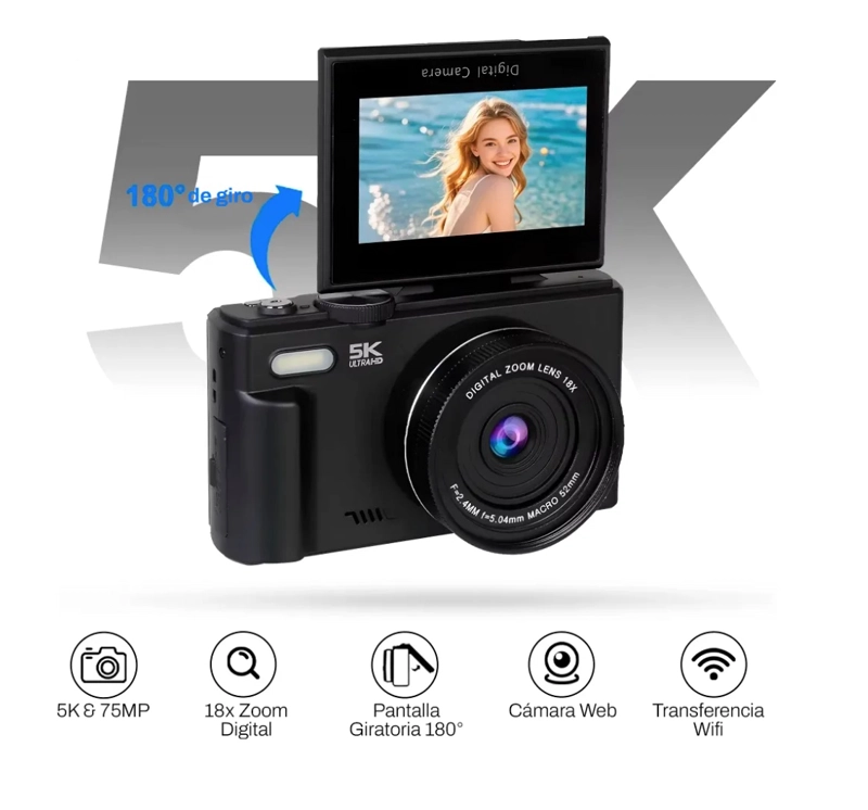CAMARA 5K DIGITAL FOTOGRAFICA 75MP - 2