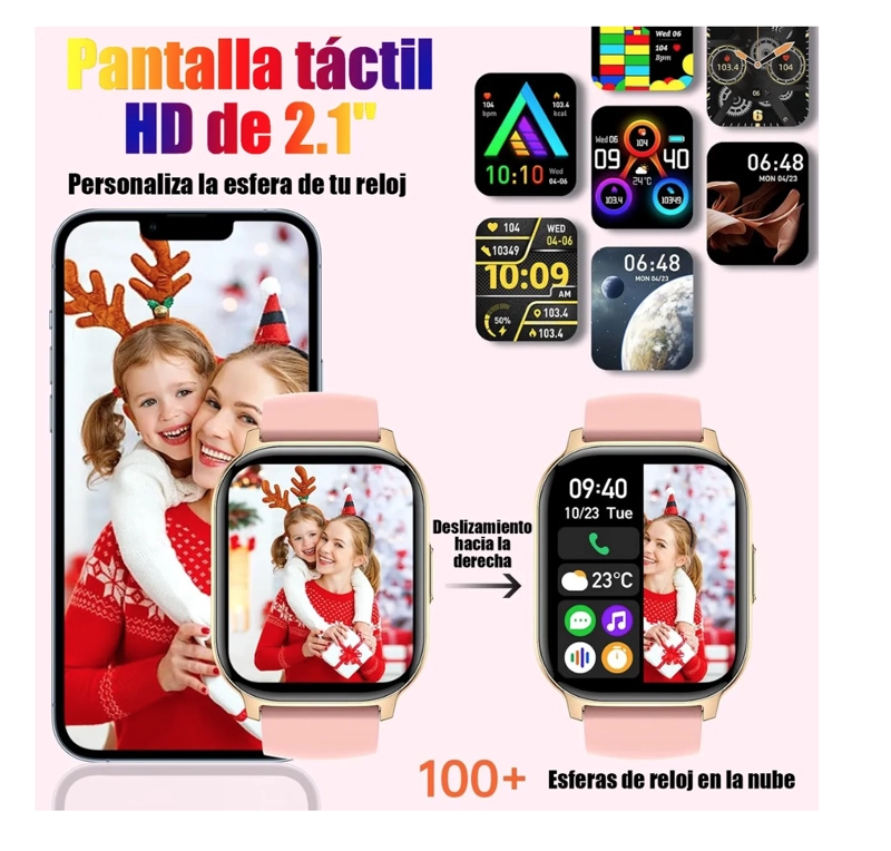 SMART WATCH RELOJ INTELIGENTE ROSA - 2